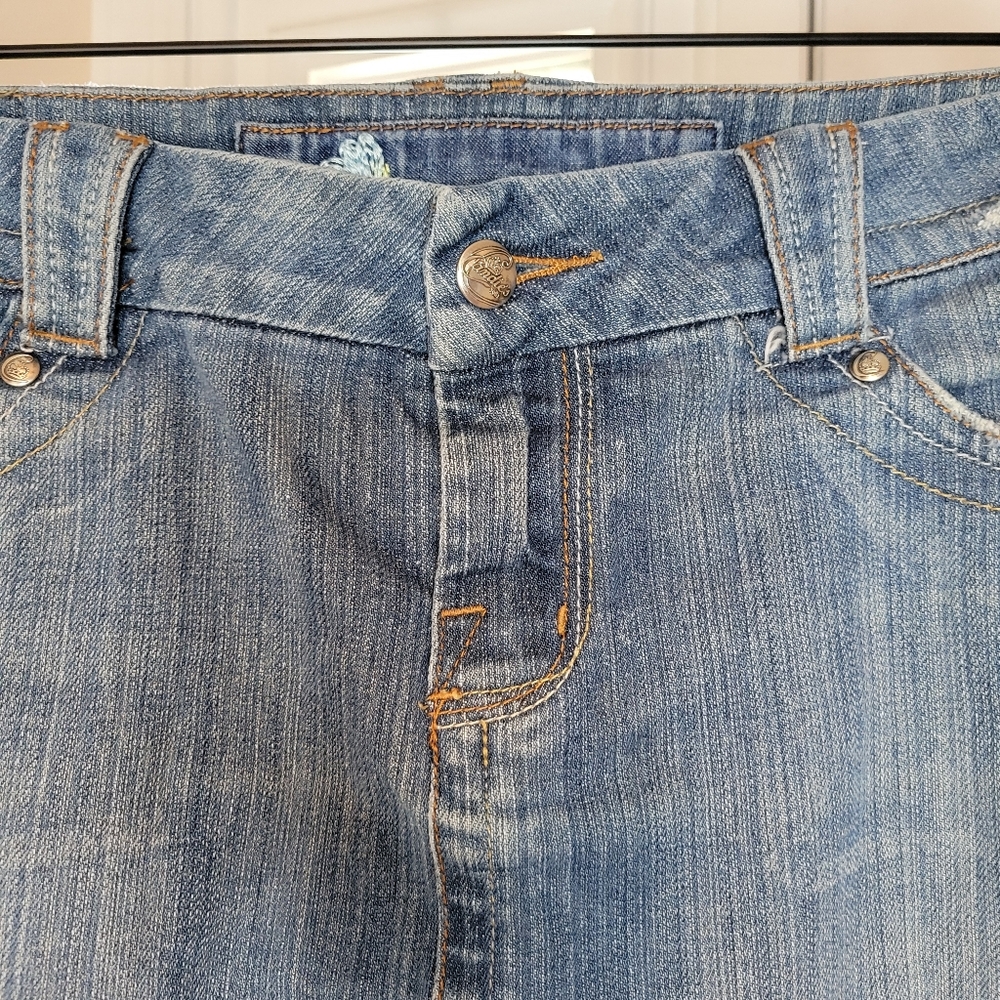 Candies Jeans‎ Y2K Mini Jean Skirt, Size Juiniors 13, 26in Waist - Picture 5 of 9